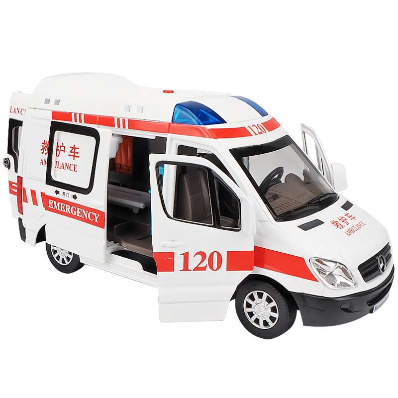 超大号120救护车玩具男孩女孩合金汽车模型110警车儿童消防玩具车