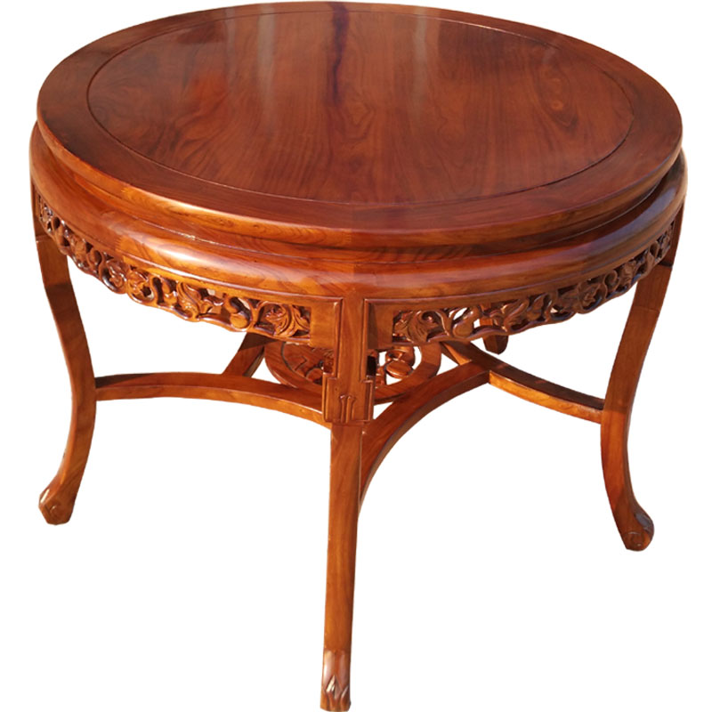 圆形饭桌子明清仿古白茬酒店餐桌椅组合全实木老榆木家具原木白胚