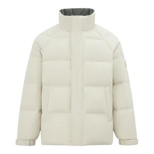 雪中飞2025冬新款男士短款立领纯色简约羽绒服休闲时尚保暖舒适S