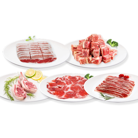 家用韩式烤肉食材半成品4-7人家庭自助新鲜火锅套餐肥牛片五花肉