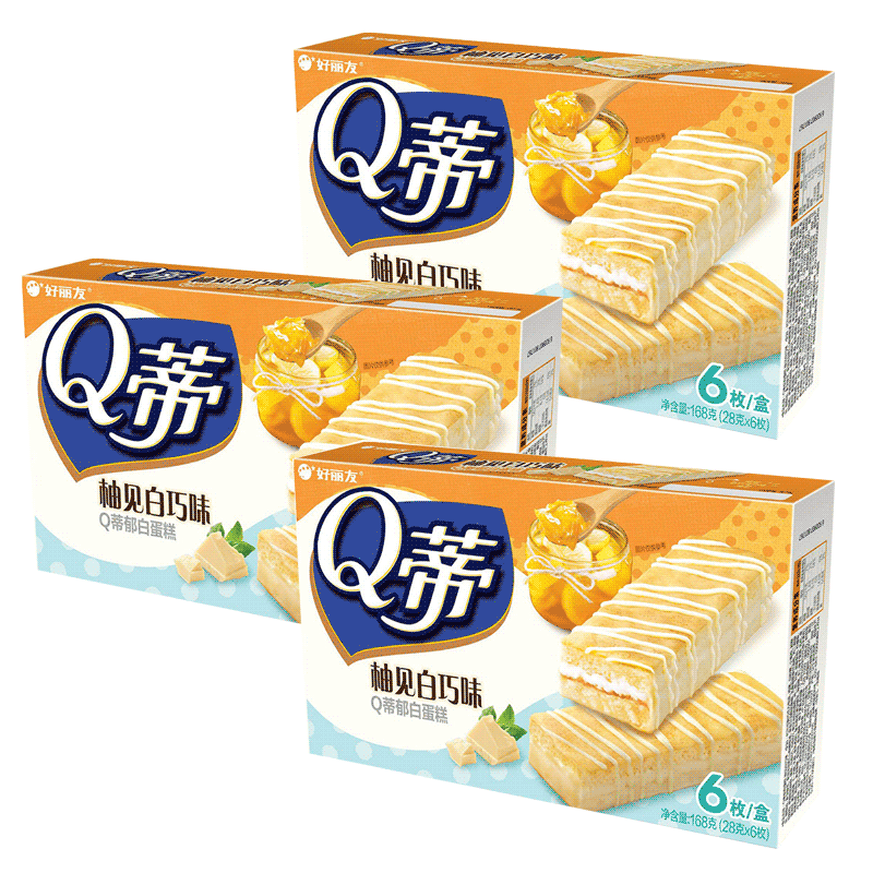 好丽友q蒂郁白蛋糕6枚3盒