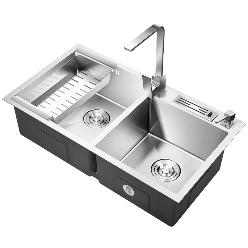 好太太厨房洗菜盆双槽304不锈钢水槽洗碗槽家用水池洗碗池洗菜池