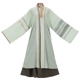 汉尚华莲正品原创汉服男装春雷刺绣长褙子间色印花垮裤秋装 券    券