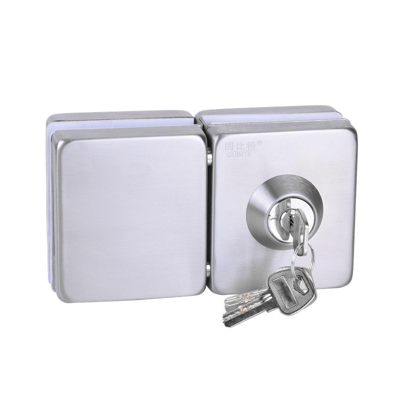 玻璃门锁免开孔推拉门双开单门双门商铺大门u型中央锁地锁地插销