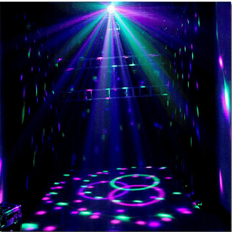 新款6色音乐魔球遥控声控水晶MP3舞台灯光设备 KTV酒吧闪光灯旋转