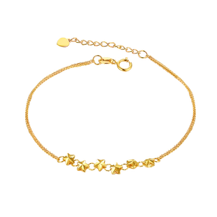 zjuz18k金手链彩金手链女款au750手镯字母love手链黄金手链送女友