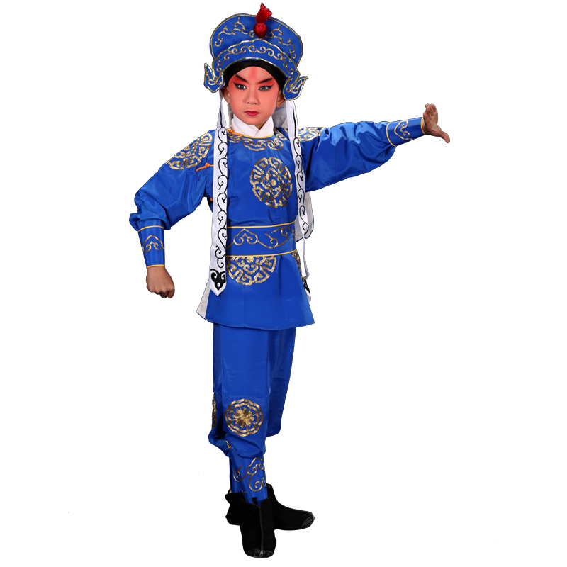 全龙戏装古装演出武生小兵跑堂龙套服装小孩士兵戏曲服儿童男兵衣