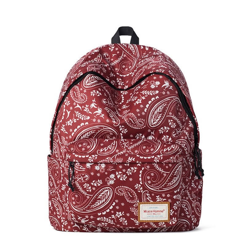 mr.ace homme书包中学生女印花双肩包韩版学院风电脑逛街旅行背包