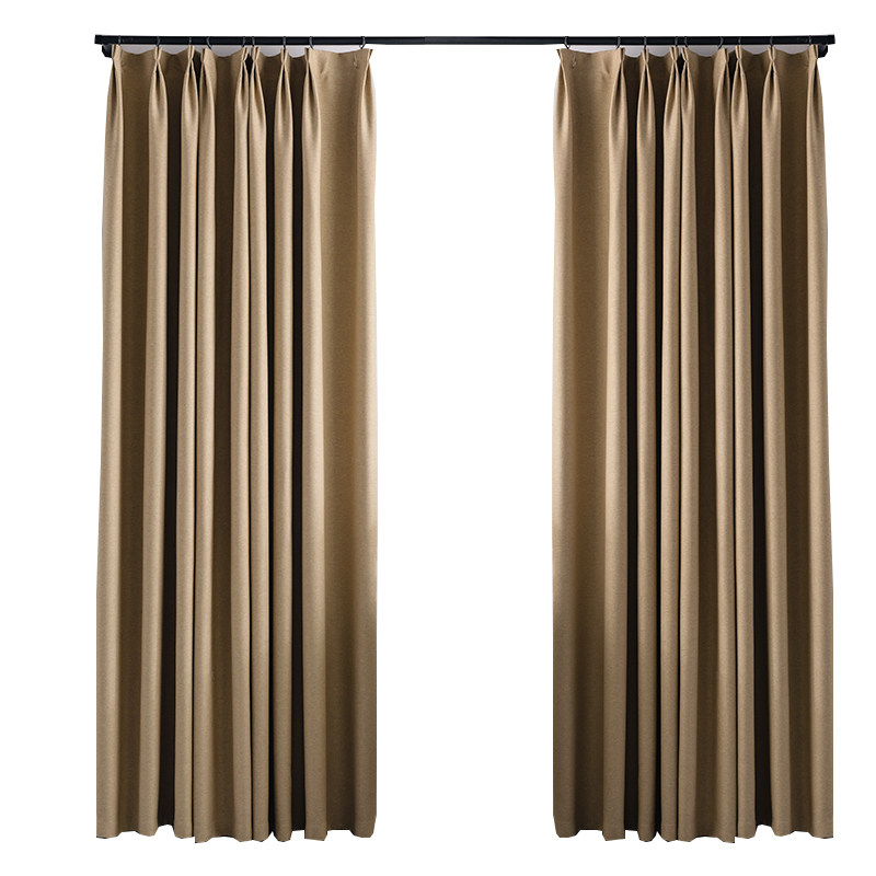 灰色窗帘布纯色棉麻卧室全遮光北欧简约现代轻奢风加厚2020新款