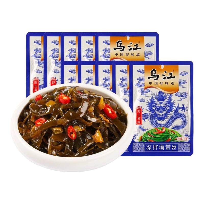 乌江麻辣野山椒海带丝70g*5袋凉拌海带丝开胃下饭菜开袋即食