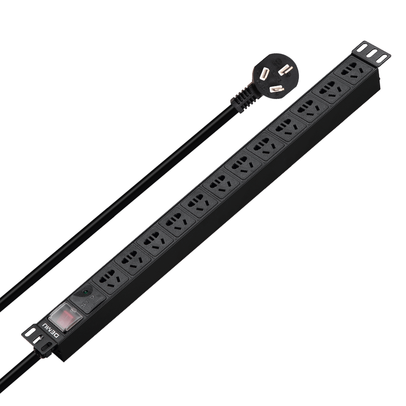 德木pdu机柜插座16a电源防雷12-20位超长排插32a大功率工业接线板