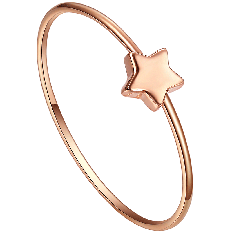 venti/梵迪珠宝 星晴 彩金戒指女玫瑰金指环星星方块18k金女戒