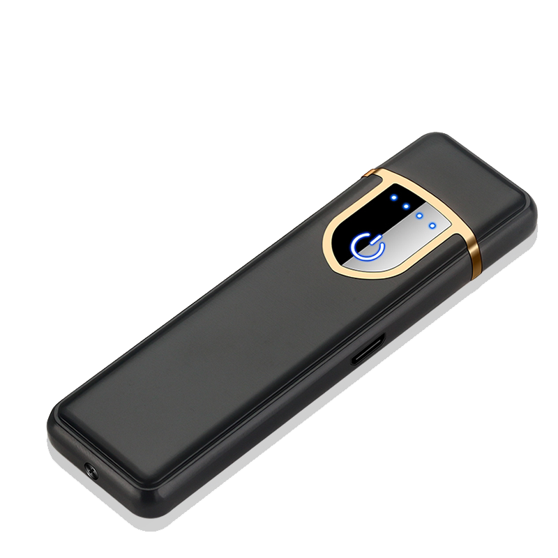 网红usb充电打火机男士指纹触摸防风电子打火机点烟器送