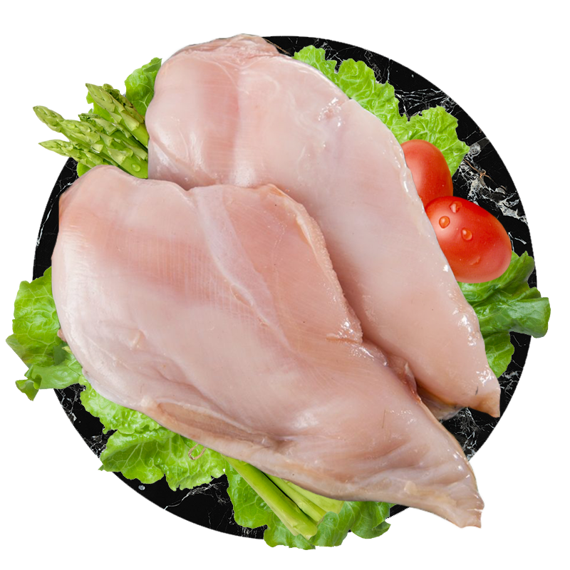新鲜鸡胸肉2500g鲜嫩鸡大胸去皮鸡胸脯烧烤沙拉食材健身非即食