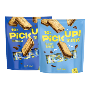 德国进口百乐顺pickup纯可可脂巧克力夹心饼干下午茶休闲零食