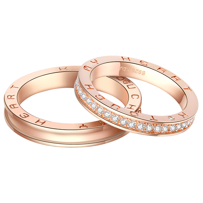 卡蒂罗情侣对戒纯银戒指男女一对小众设计轻奢纪念生日礼物送女友