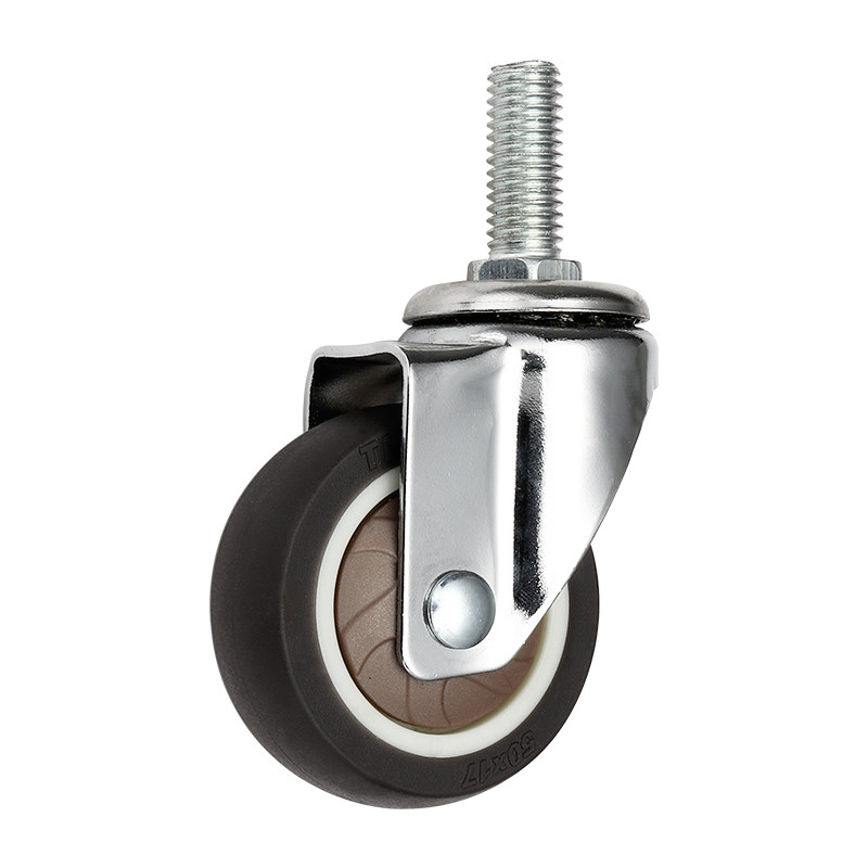 万向轮轮子丝杆静音脚轮2寸小平板手推车滑轮转向滚轮橡胶轮配件