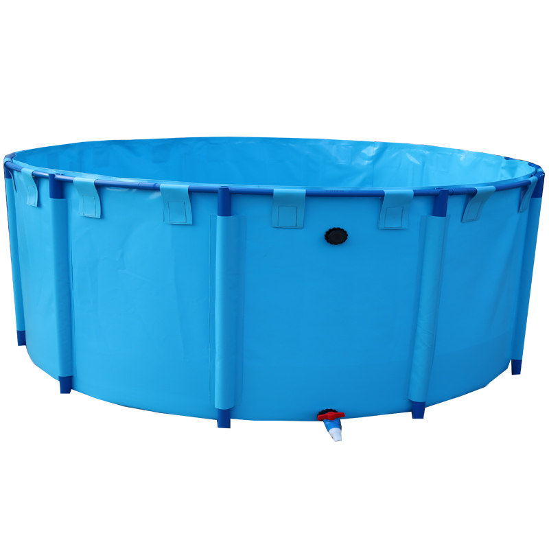帆布鱼池圆形加厚带支架刀刮布水池户外防雨布折叠简易养殖用水箱
