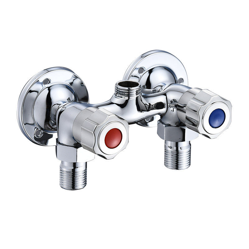 明装双控淋浴冷热水龙头明管双开关淋浴混水阀双把老式花洒热水器