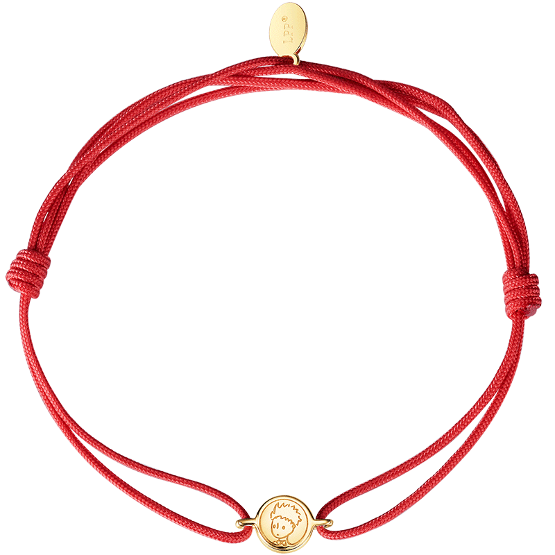 ooak | 法国小王子幸运红绳手链女头像硬币手绳宝石星星情侣手饰