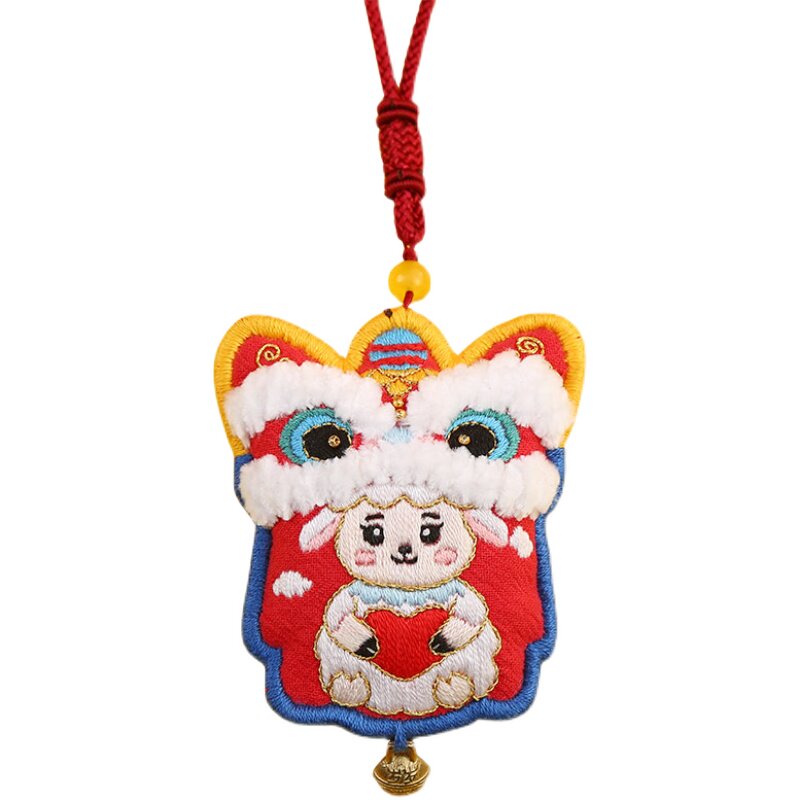 情侣diy钥匙扣牛年平安符刺绣手工自制汽车男女配件挂绳挂扣挂件