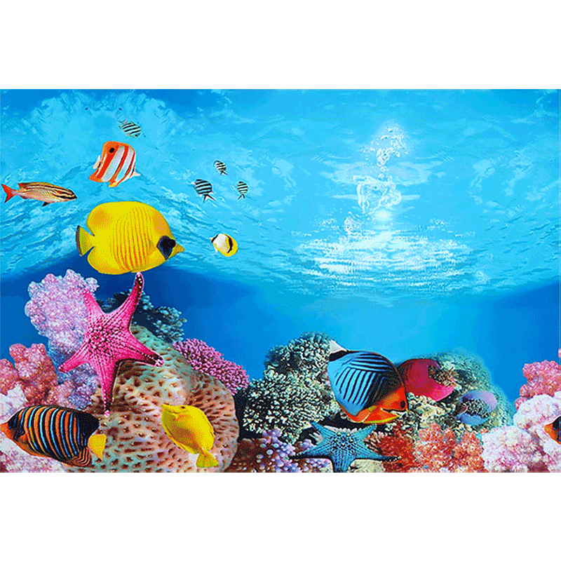 鱼缸背景纸高清壁纸3d立体背景图案水族造景鱼缸装饰贴纸背景画