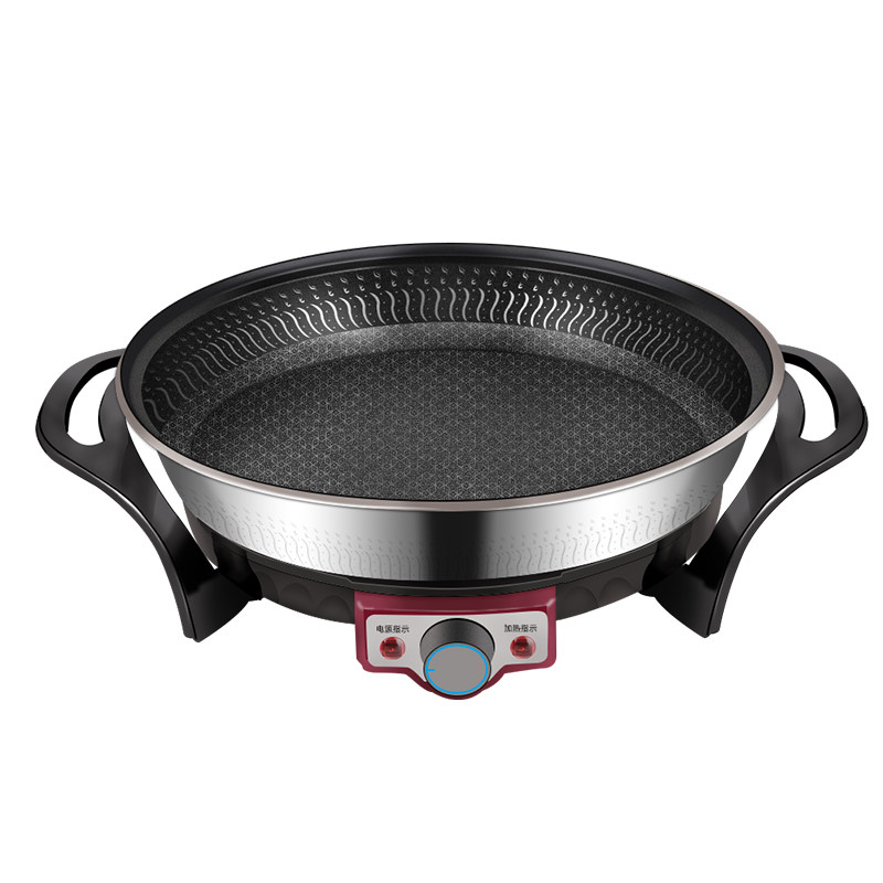 惠当家多功能电煎锅蜂窝不粘锅炒锅不锈钢炒菜家用电锅煎烤一体锅