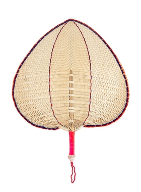 棕叶大手工古风蒲草编织夏季男团扇