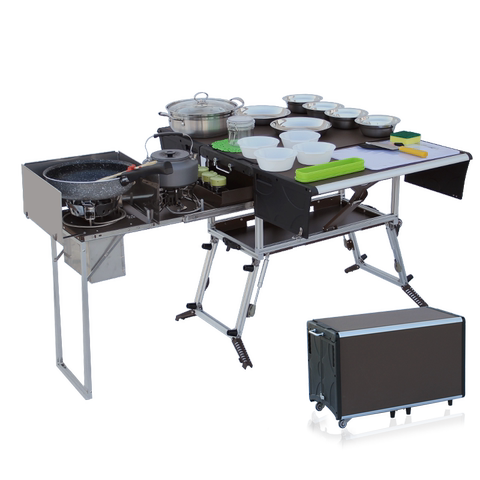 户外移动厨房便携式灶台露营野外炊具野营用品车载自驾游桌椅装备