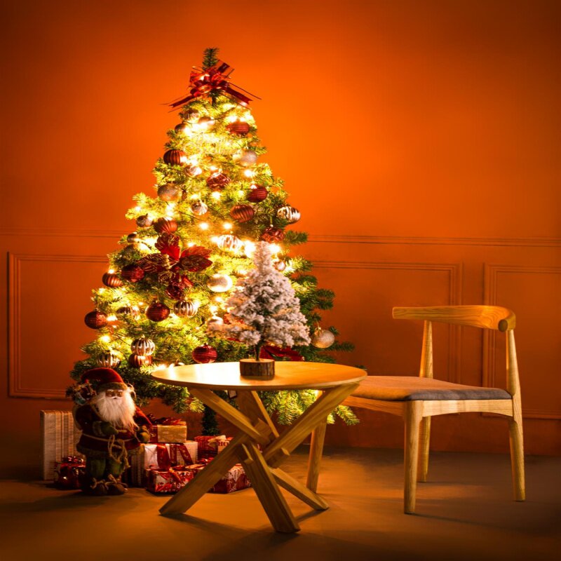 迷你 发光_圣诞节圣诞树迷你小树室内发光摆件北欧氛围装饰橱窗场景