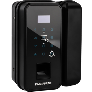 beck玻璃门免开孔刷卡密码指纹锁