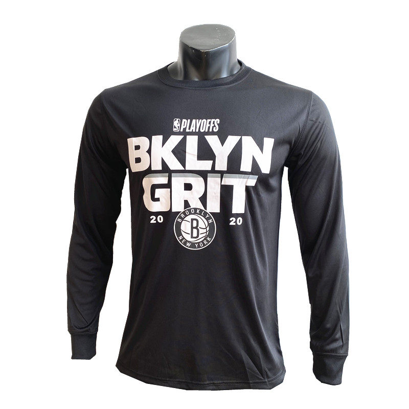 美职篮布鲁克林篮网队篮球运动速干长袖 投篮服男健身训练服t恤