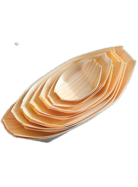 一次性纸船盒木皮船日式小船水信玄饼船寿司盒木舟船形点心打包盒