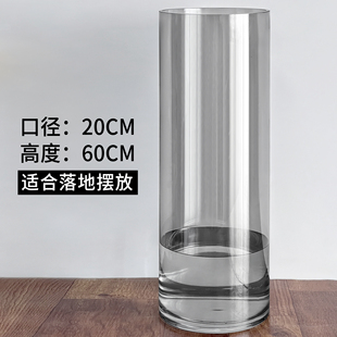 新龟背竹花瓶玻璃透明水培器皿落地大号特大号超大高款高身高筒品