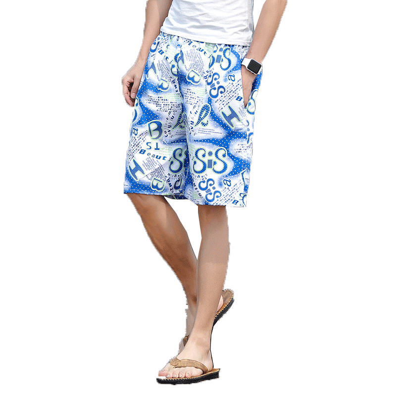 夏季休闲五分沙滩短裤男士居家宽松大裤衩子裤头外穿速干青年补贴