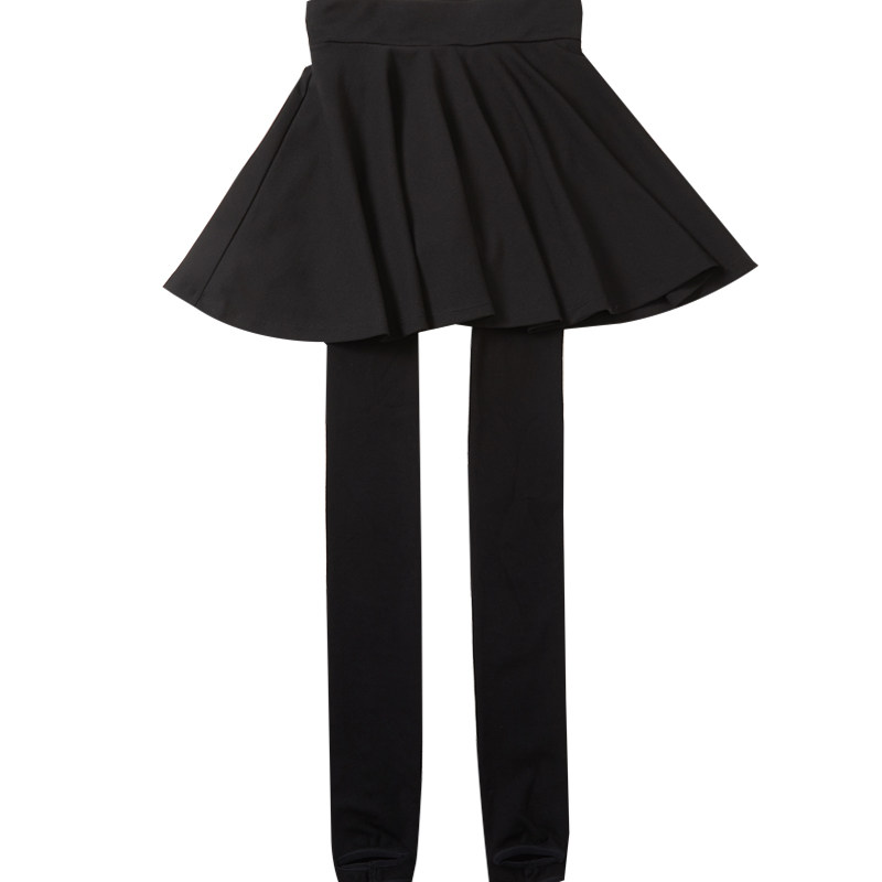 假两件打底裤裙裤女外穿秋冬加绒加厚纯棉显瘦连裤裙带裙子秋季潮