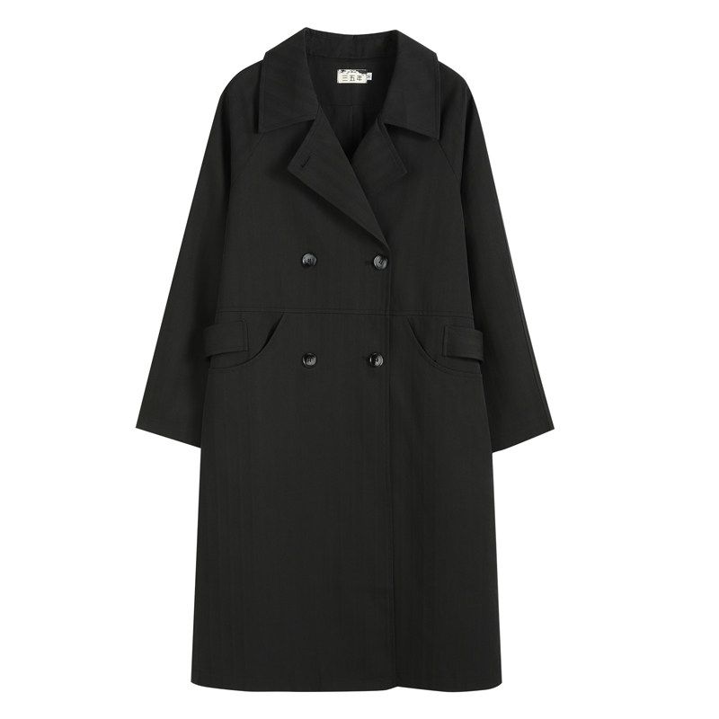 三五年y257森系天丝棉风衣韩版文艺暗条纹秋装中长款大衣外套女装