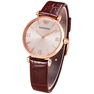 香港直邮armani阿玛尼手表女皮带复古石英表防水女士腕表ar1911