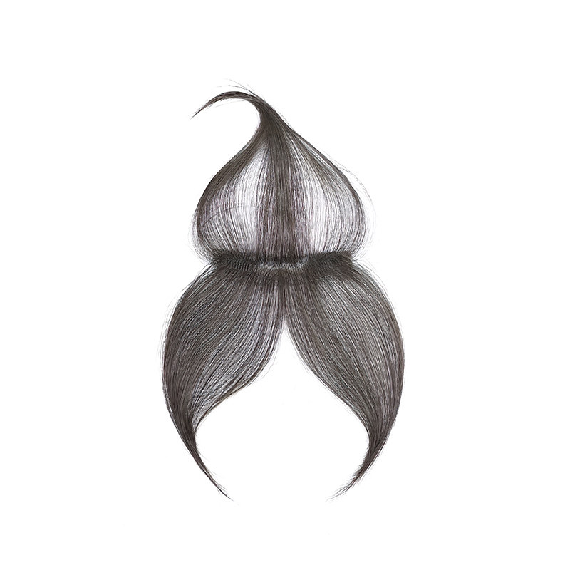 胎毛刘海假发女自然前额真发假刘海补发中分八字轻薄发际线假发片