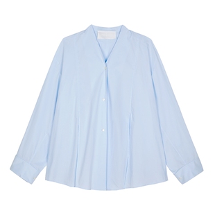 【LESSxSamuel】春秋设计感衬衣女解构全棉长袖白衬衫2O7213150