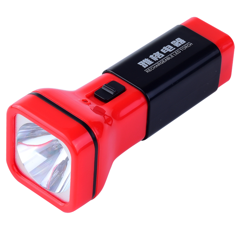 雅格家用手电筒可充电式耐用超亮远强光普通雅阁儿童便携小手电筒