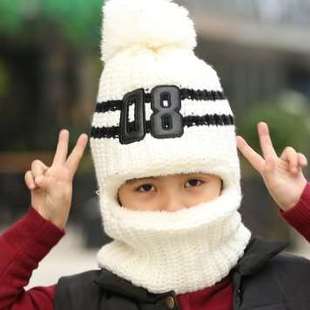 高档保暖加绒面罩儿童帽冬季防寒厚男女孩头套户外挡风护脸耳围脖