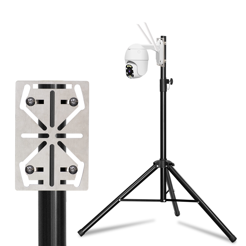 摄像头支架落地式监控加长杆演示展厅海康大华移动伸缩调节通用三脚架