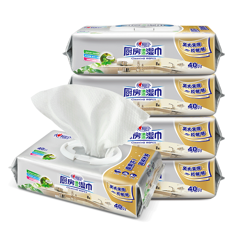 心相印厨房湿巾纸清洁去油去污吸油烟机去油污专用湿纸巾心心相印
