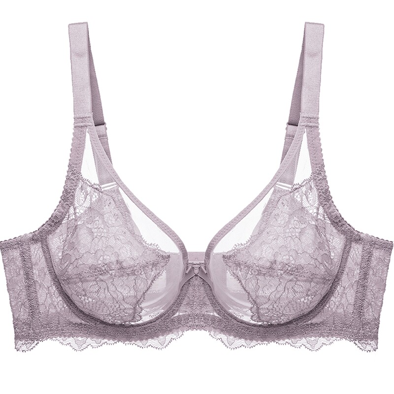 欧迪芬内衣女大胸显小收副乳胸罩聚拢上托防下垂薄款蕾丝性感文胸