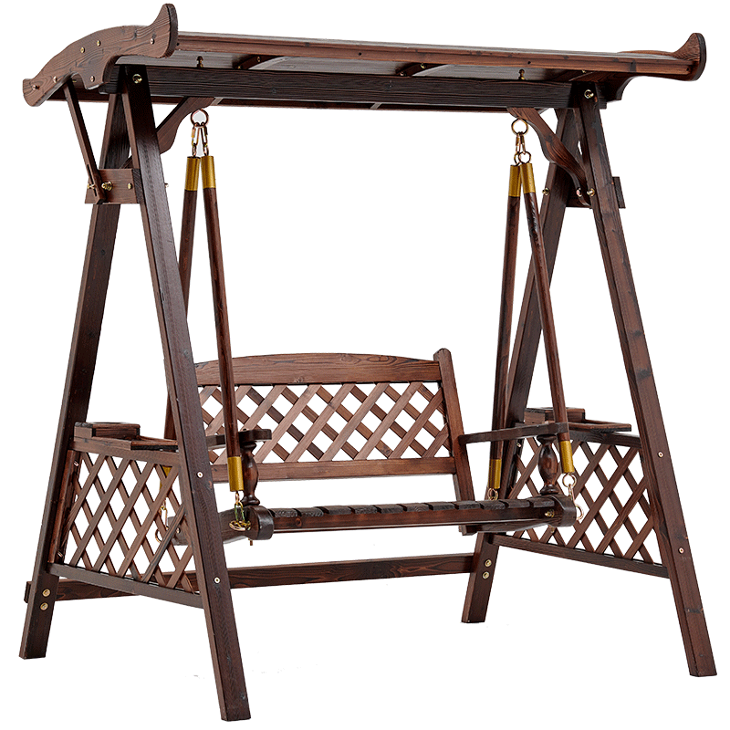 秋千户外庭院实木摇椅双人成人秋千