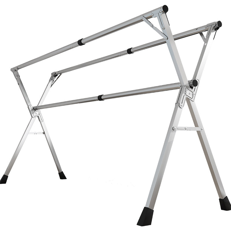 不锈钢晾衣架落地折叠室内家用阳台室外卧室凉伸缩式杆晒被子神器