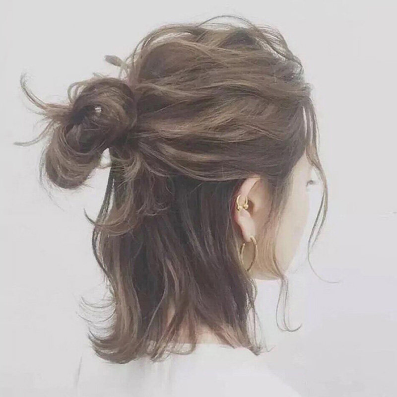 女短发网红逼真全头套式玉米烫短卷发外翻圆脸锁骨发半丸子头优惠券