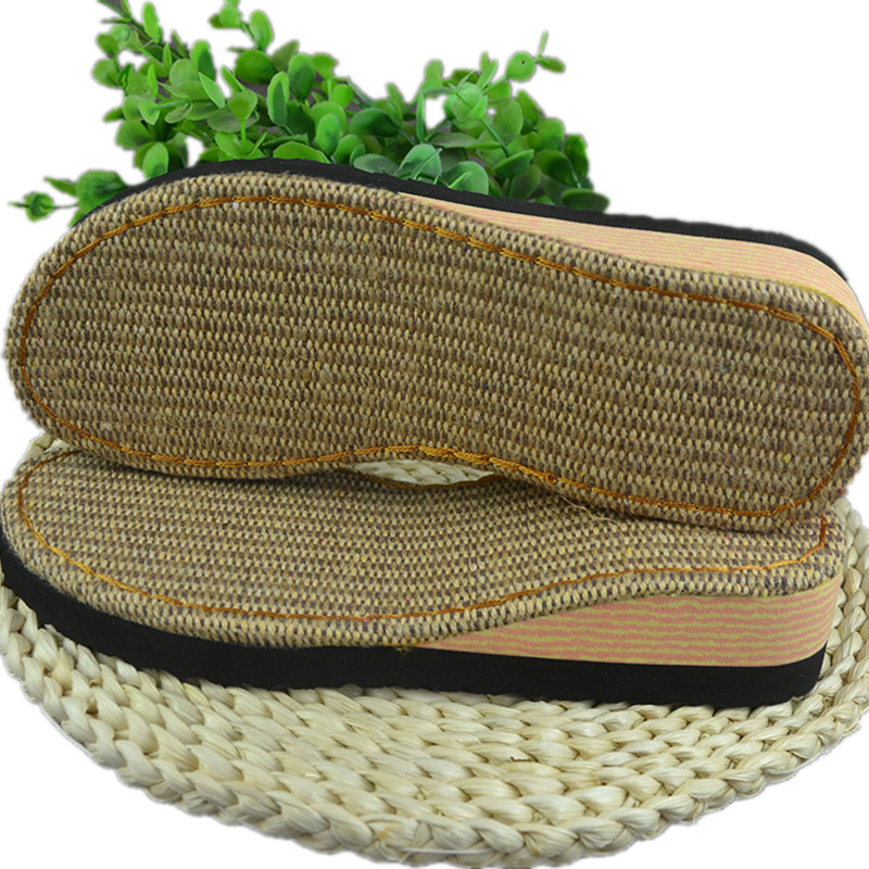 孺子牛鞋底亚麻竹凉古藤亚麻平底夏季鞋底拖鞋底手工编制凉拖鞋底