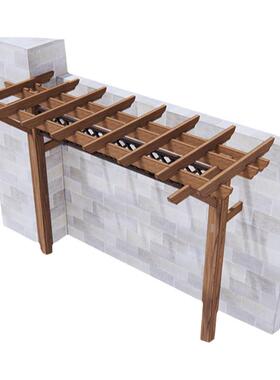 防腐木葡萄架庭院户外廊架碳化木花架花园别墅露台室外单边爬藤架